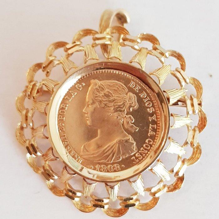 Broche - 21 kt. Geel goud, Handtassen en Accessoires, Antieke sieraden
