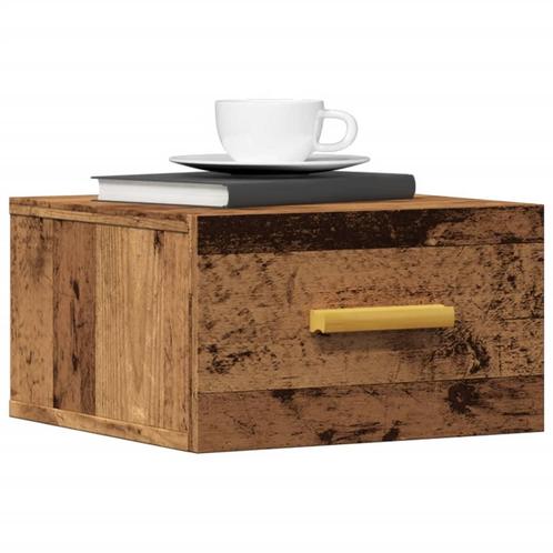 vidaXL Nachtkastje wandgemonteerd 35x35x20 cm oud, Huis en Inrichting, Slaapkamer | Nachtkastjes, Nieuw, Verzenden