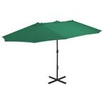 vidaXL Parasol met aluminium paal 460x270 cm groen, Tuin en Terras, Verzenden, Nieuw