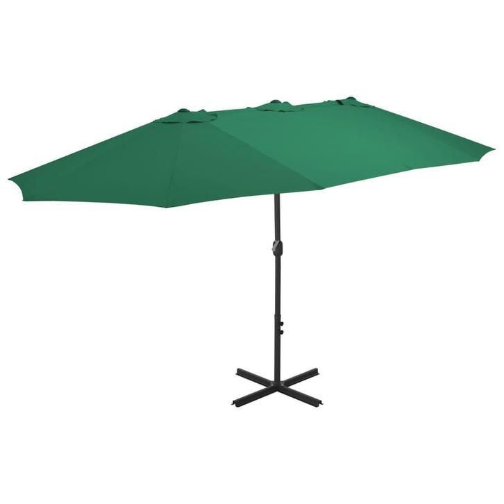 vidaXL Parasol met aluminium paal 460x270 cm groen, Tuin en Terras, Parasols, Nieuw, Verzenden