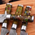 Keukenmes - Kitchen knife set - Leren tas inbegrepen - Hars,