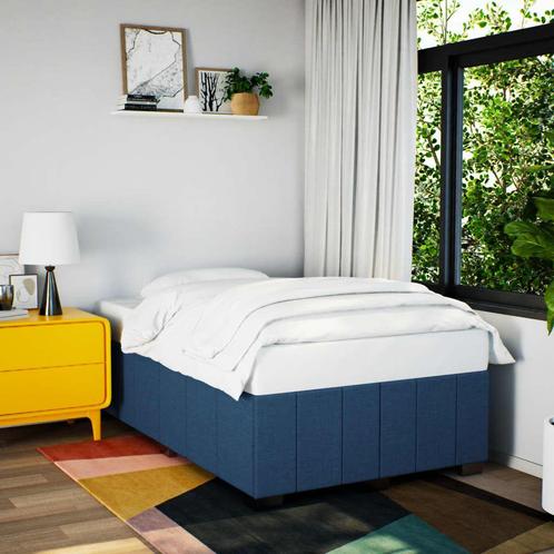 vidaXL Bedframe zonder matras 120x190 cm stof blauw, Huis en Inrichting, Slaapkamer | Bedden, Nieuw, Verzenden