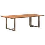 vidaXL Eettafel rechthoekig 240x120x74 cm massief eikenhout, Huis en Inrichting, Tafels | Eettafels, Verzenden, Nieuw