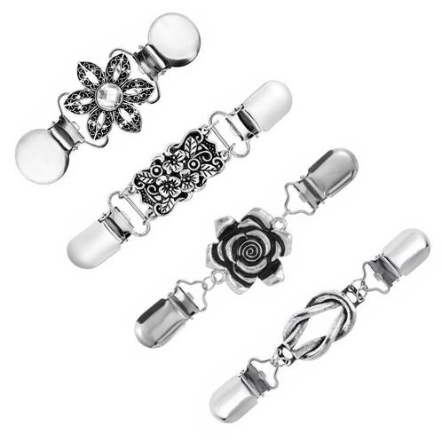 Fako Bijoux® - Vestsluiting - Vestclip - Set 4 Stuks - Luxe, Handtassen en Accessoires, Broches, Verzenden