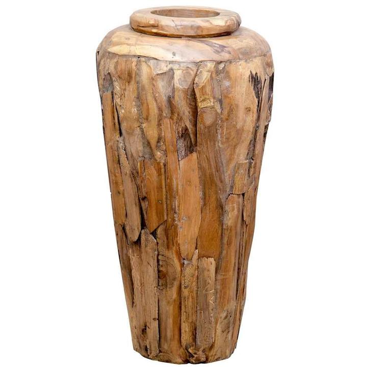 vidaXL Decoratievaas 40x80 cm massief teakhout, Huis en Inrichting, Woonaccessoires | Vazen, Nieuw, Verzenden