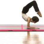Gymnastiekmat met pomp opblaasbaar 800x100x10 cm PVC roze, Sport en Fitness, Nieuw, Verzenden