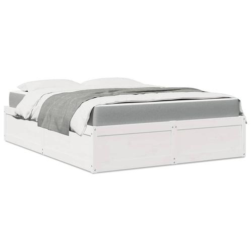 vidaXL Bed met matras massief grenenhout wit 160x200 cm, Huis en Inrichting, Slaapkamer | Bedden, Nieuw, Verzenden