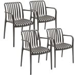 tectake Tuinstoelen Alcudia, weerbestendig, stapelbaar - ant, Verzenden, Nieuw