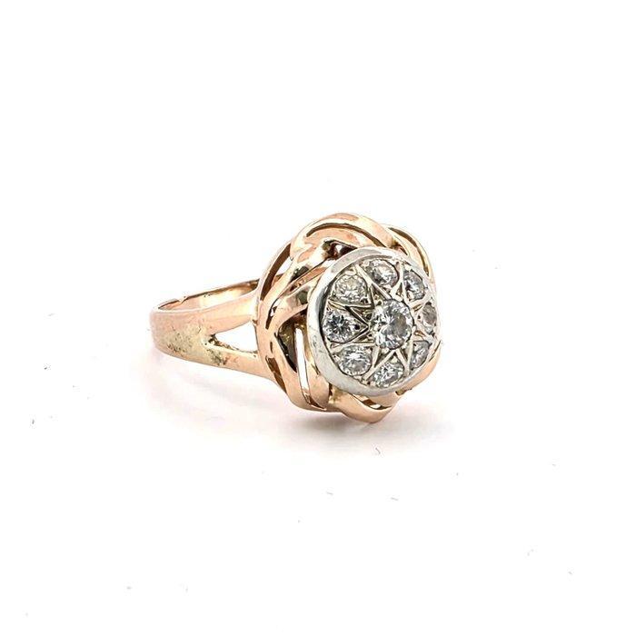 Bague - 18 carats Or jaune Diamant (Naturelle), Handtassen en Accessoires, Ringen