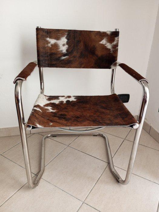 Fauteuil - Chroom, Leder - Leren console stoel, Antiquités & Art, Antiquités | Meubles | Chaises & Canapés