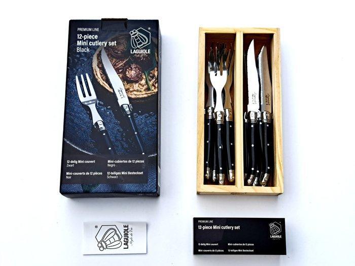 Laguiole - 12 pieces petit fours Cutlery set - 6x forks & 6x, Antiek en Kunst, Antiek | Keukengerei
