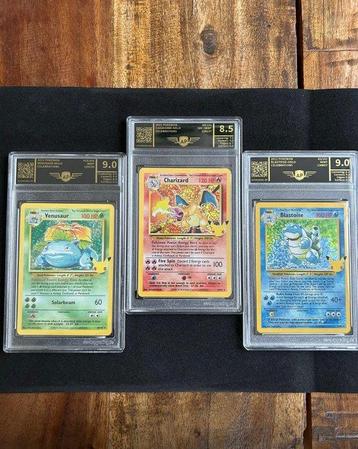 Pokémon - 3 Graded card - Blastoise, Charizard, Venusaur, beschikbaar voor biedingen