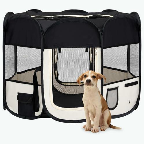 vidaXL Hondenren inklapbaar met draagtas 90x90x58 cm zwart, Animaux & Accessoires, Caisses pour chiens, Envoi