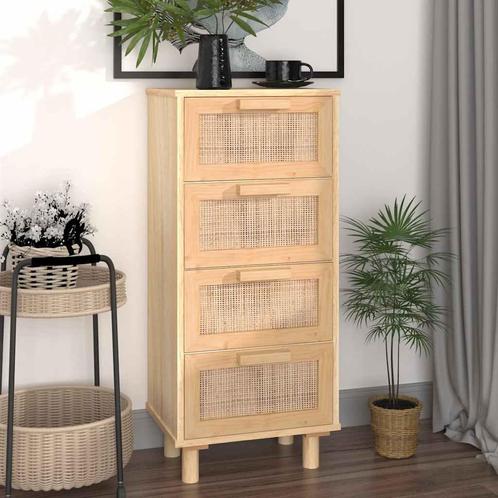 vidaXL Dressoir 40x30x90 cm massief grenenhout en rattan, Huis en Inrichting, Kasten | Dressoirs, Nieuw, Verzenden