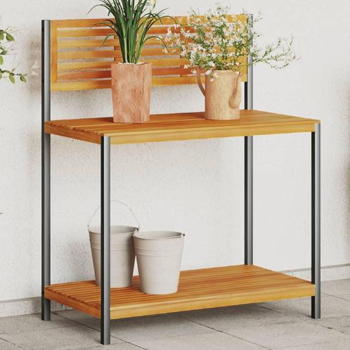 vidaXL Tuinwerktafel 90x50x110 cm massief acaciahout en, Tuin en Terras, Bloembakken en Plantenbakken, Nieuw, Verzenden