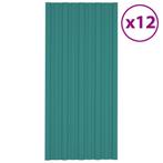 vidaXL Dakpanelen 12 st 100x45 cm gegalvaniseerd staal groen, Doe-het-zelf en Bouw, Dakpannen en Dakbedekking, Verzenden, Nieuw