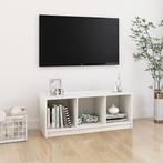 vidaXL Meuble TV Blanc 104x33x41 cm Bois de pin massif, Verzenden