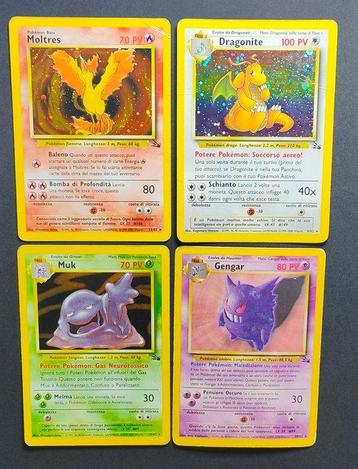 WOTC Pokémon - 4 Card - Fossil - ITA - Dragonite Holo -