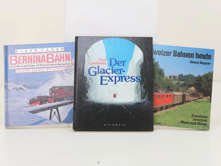 Set van 3 spoorwegenboeken Der Glacier-Express, Schweizer..., Boeken, Vervoer en Transport, Nieuw, Ophalen of Verzenden