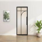 Stalen Taatsdeur - Zwart - 5 Vlaks rond - Mat glas, 80 tot 100 cm, Overige typen, Nieuw, Metaal