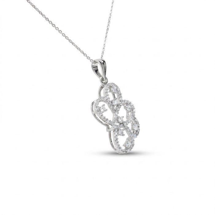 Collier - 18 carats Or blanc - 0.84ct. tw. Diamant, Bijoux, Sacs & Beauté, Colliers