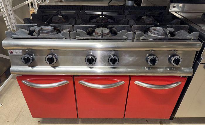 Baron Gasfornuis met 6 branders, B120 x D72 x H84cm, Articles professionnels, Horeca | Équipement de cuisine