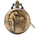 Fako - Zakhorloge - XXL - Golf - Ø 47mm - Bronskleurig, Verzenden, Nieuw