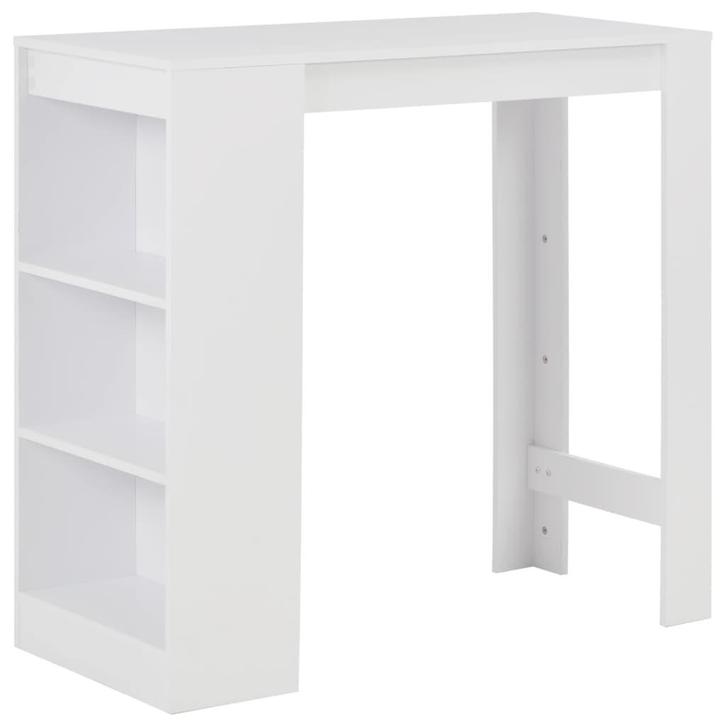 vidaXL Bartafel met schap 110x50x103 cm wit, Huis en Inrichting, Tafels | Eettafels, Nieuw, Verzenden
