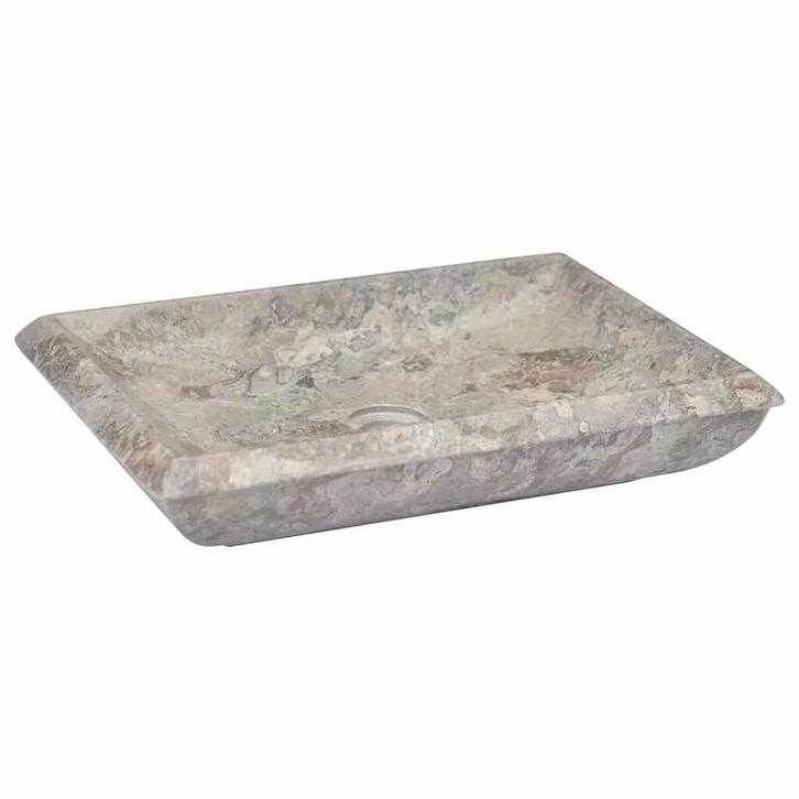 Grijs Marmer Wastafel 50x35 | Tweede Kansje | OP = OP, Huis en Inrichting, Badkamer | Badkamermeubels, 25 tot 50 cm, Nieuw, Wasbak of Wastafel