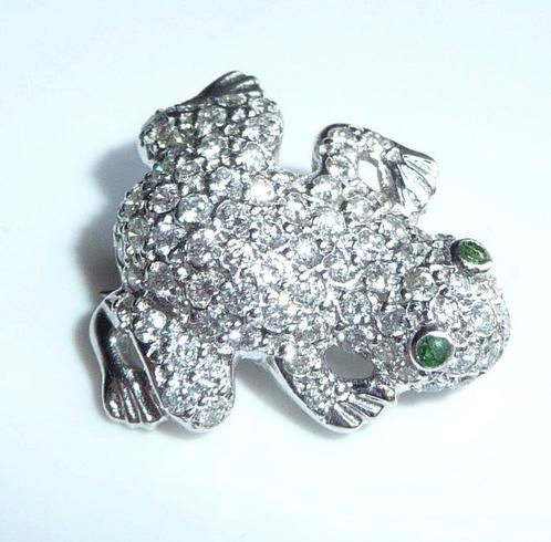 Broche - 18 karaat Witgoud -  1.16ct. tw. Diamant, Handtassen en Accessoires, Antieke sieraden