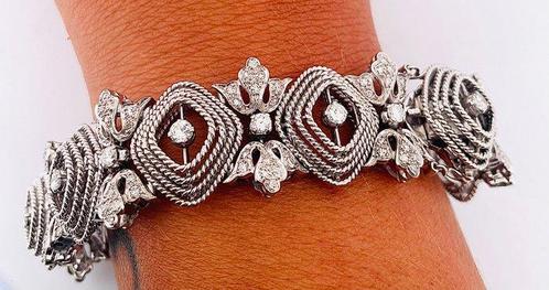 Armband - 18 karaat Witgoud Diamant (Natuurlijk), Handtassen en Accessoires, Armbanden