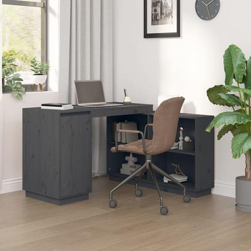 vidaXL Bureau 110x50x75 cm massief grenenhout grijs, Huis en Inrichting, Bureaus, Nieuw, Verzenden