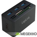 LogiLink CR0042 hub & concentrator USB 3.0 (3.1 Gen 1), Computers en Software, Verzenden, Nieuw
