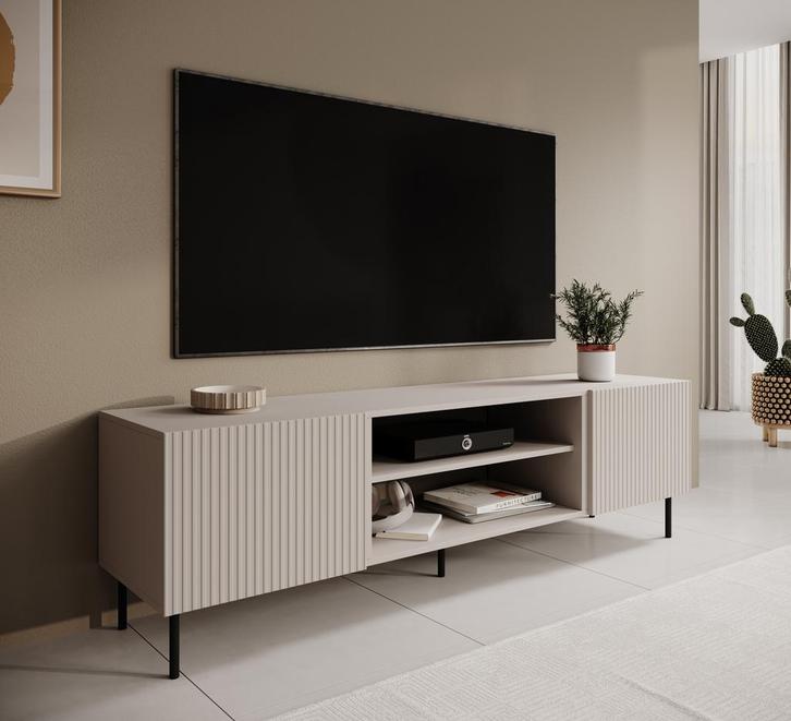 Meubella TV-Meubel beige 181 cm - TV kast modern, Huis en Inrichting, Kasten |Televisiemeubels, 25 tot 50 cm, Nieuw, 150 tot 200 cm