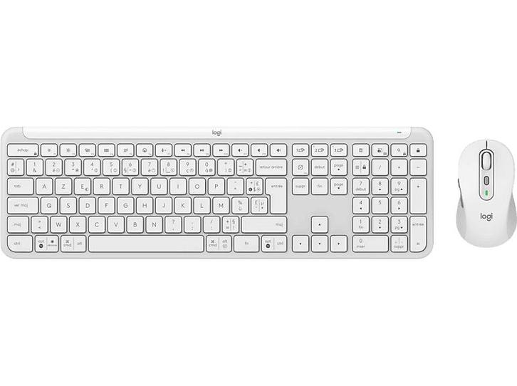 Logitech - Draadloos toetsenbord + muis - Azerty - Wit, Computers en Software, Toetsenborden, Draadloos, Azerty, Nieuw, Verzenden