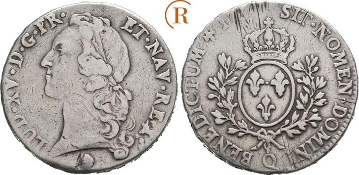 Ecu Perpignan 1769 Q Frankreich: Ludwig Xv, 1715-1774:, Postzegels en Munten, Munten | Europa | Niet-Euromunten, België, Verzenden