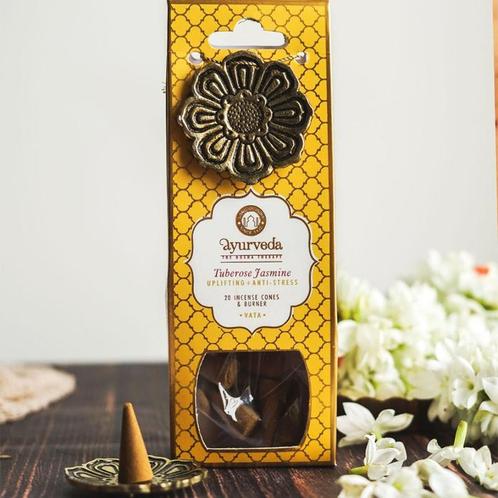 Song of India - Ayurveda Incense cones Tuberose with Metal, Sport en Fitness, Gezondheidsproducten en Wellness, Ophalen of Verzenden