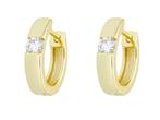 Veiling - Gele oorbellen met een briljant gezet Moissaniet 0, Nieuw