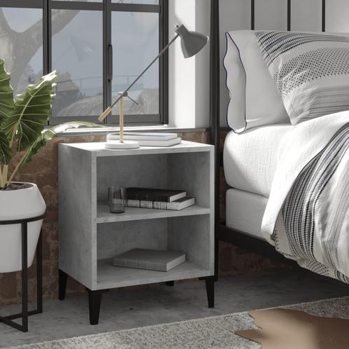 vidaXL Nachtkastje met metalen poten 40x30x50 cm betongrijs, Huis en Inrichting, Slaapkamer | Nachtkastjes, Nieuw, Verzenden