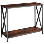Consoletafel Tacoma 100x35x80,5cm - Industrieel hout donker,, Maison & Meubles, Tables | Tables d'appoint, Verzenden