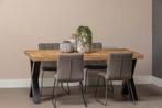 Mangohouten Eettafel Rechthoek Cedric 220x100 cm (6cm), Huis en Inrichting, Tafels | Eettafels, Verzenden, Nieuw