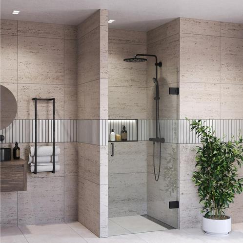 Douchedeur BWS Portos Profielloos Mat Zwart 80x200 cm Helder, Doe-het-zelf en Bouw, Sanitair, Douche, Nieuw, Ophalen of Verzenden