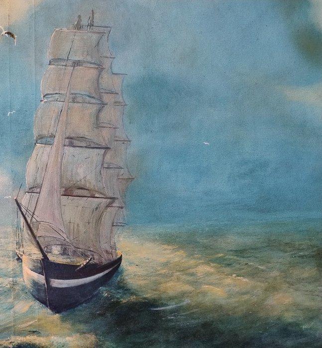 École italienne (XX) - Mare tropicale, Antiquités & Art, Art | Peinture | Classique