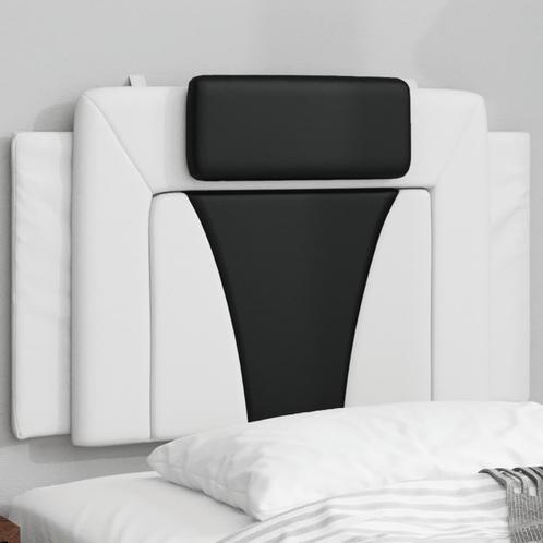 vidaXL Hoofdbordkussen 90 cm kunstleer wit en zwart, Maison & Meubles, Chambre à coucher | Lits, Envoi