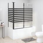 vidaXL Badwand gestreept 120x68x130 cm gehard glas, Doe-het-zelf en Bouw, Verzenden, Nieuw