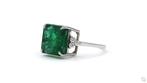 Ring Platina - 8.09ct. tw. Smaragd - Diamant - Groen,, Handtassen en Accessoires, Ringen, Nieuw