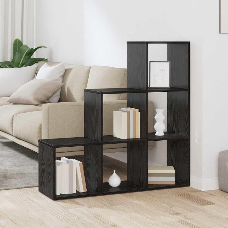 vidaXL Roomdivider Boekenkast Zwart Eiken 99 x 29 x 99 cm, Huis en Inrichting, Kasten | Boekenkasten, Nieuw, Verzenden