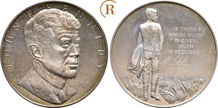 Zilver medaille auf John F Kennedy o J Usa:, Postzegels en Munten, Munten en Bankbiljetten | Toebehoren, Verzenden