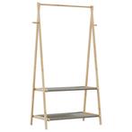 vidaXL Kledingrek met schappen 96x45,5x150,5 cm bamboe, Huis en Inrichting, Kasten | Kleerkasten, Verzenden, Nieuw