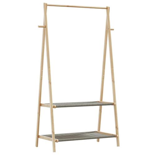 vidaXL Kledingrek met schappen 96x45,5x150,5 cm bamboe, Huis en Inrichting, Kasten | Kleerkasten, Nieuw, Verzenden
